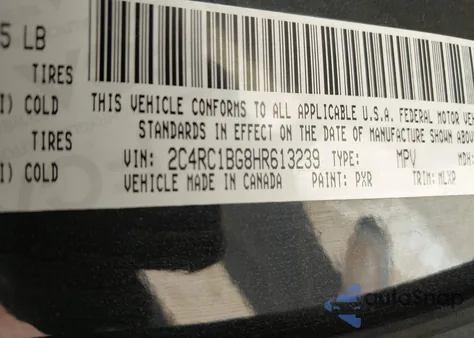 2017 Chrysler Pacifica Touring-L z USA, uszkodzony, nr VIN 2C4RC1BG8HR613239